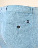Calças Chinos Regular 100% Linho em Azul Turquesa