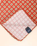 Lenço de Bolso 100% Seda em Cor de Laranja Escuro