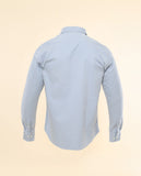 Camisa Casual 100% Algodão em Azul