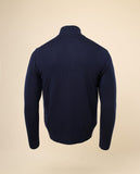Casaco de Malha 100% Lã Merino em Azul Escuro