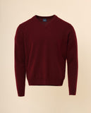 Camisola Decote em V 100% Caxemira em Bordeaux