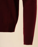 Camisola Decote em V 100% Caxemira em Bordeaux