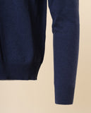 Camisola Decote em V 100% Caxemira em Azul