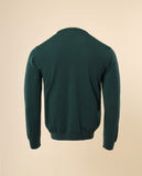 Camisola Decote em V 100% Lã Merino em Verde Escuro