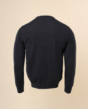 Camisola Decote em V 100% Lã Merino em Cinzento Escuro