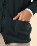 Casaco de Malha 100% Lã em Verde Escuro