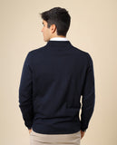 Casaco de Malha em Azul Escuro