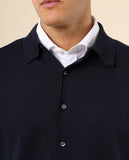 Casaco de Malha em Azul Escuro