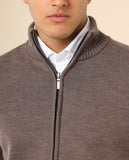 Light Brown Cardigan 100% Merino Wool