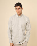 Camisa Casual 100% Algodão em Bege Claro