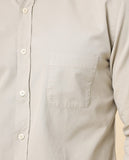 Camisa Casual 100% Algodão em Bege Claro