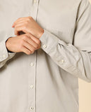 Camisa Casual 100% Algodão em Bege Claro