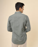 Camisa Casual 100% Algodão em Verde Seco