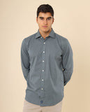 Camisa Casual 100% Algodão em Azul