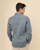 Camisa Casual 100% Algodão em Azul