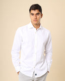 Camisa Casual 100% Algodón en Blanco