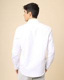 Camisa Casual 100% Algodón en Blanco