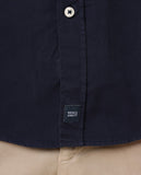 Camisa Casual 100% Algodão em Azul Escuro