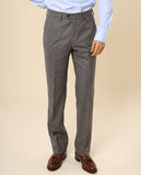 Calças Clássicas Regular 100% Lã Virgem em Castanho Escuro