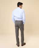 Calças Clássicas Regular 100% Lã Virgem em Castanho Escuro