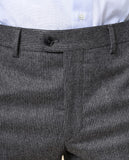 Calças Clássicas Regular 100% Lã Virgem em Cinzento Escuro