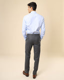 Calças Clássicas Regular 100% Lã Virgem em Cinzento Escuro