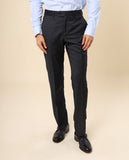Calças Clássicas Regular 100% Lã Virgem em Cinzento Escuro