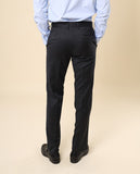 Calças Clássicas Regular 100% Lã Virgem em Cinzento Escuro