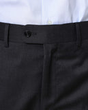 Calças Clássicas Regular 100% Lã Virgem em Cinzento Escuro