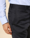 Calças Clássicas Regular 100% Lã Virgem em Cinzento Escuro