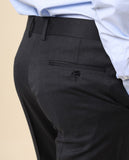 Calças Clássicas Regular 100% Lã Virgem em Cinzento Escuro