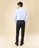 Calças Clássicas Regular 100% Lã Virgem em Cinzento Escuro