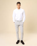 Calças Chinos Regular em Cinzento Claro