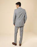 Fato Regular 100% Lã Virgem Príncipe de Gales em Cinzento