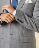 Fato Regular 100% Lã Virgem Príncipe de Gales em Cinzento