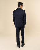 Fato Regular 100% Lã Riscas em Azul Escuro