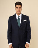 Fato Regular 100% Lã Riscas em Azul Escuro