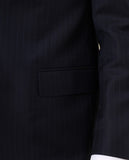 Fato Regular 100% Lã Riscas em Azul Escuro