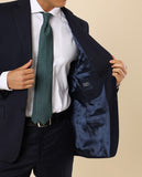 Fato Regular 100% Lã Riscas em Azul Escuro