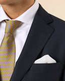 Fato Regular 100% Lã Falso Liso em Azul Escuro