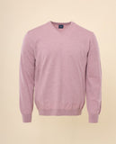 Camisola Decote em V 100% Lã Merino em Cor-de-rosa Claro