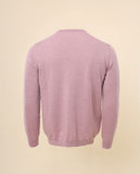 Camisola Decote em V 100% Lã Merino em Cor-de-rosa Claro