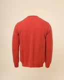 Camisola Decote em V 100% Lã em Cor de Laranja Escuro