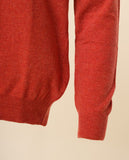 Camisola Decote em V 100% Lã em Cor de Laranja Escuro