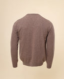 Camisola Decote em V 100% Lã em Castanho