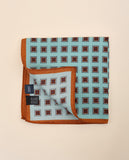 Lenço de Bolso 100% Seda em Azul Turquesa