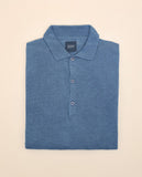 Polo Malha 100% Linho em Azul