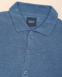 Polo Malha 100% Linho em Azul