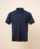 Polo Piquet Manga Curta 100% Algodão em Azul Escuro