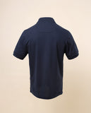 Polo Piquet Manga Curta 100% Algodão em Azul Escuro